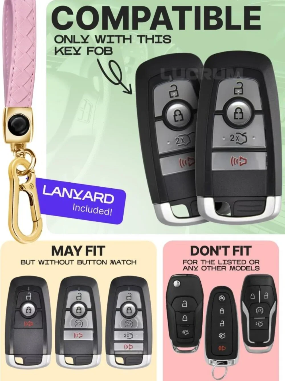 Stylish Key Fob Cover & Keychain for Ford - Durable, Protective, and Chic